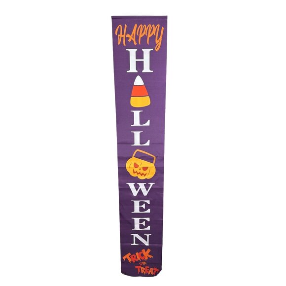 Lot of 2 Halloween Vinyl Wall Hangings‎ Purple Holiday Witches FLAW - Picture 2 of 6